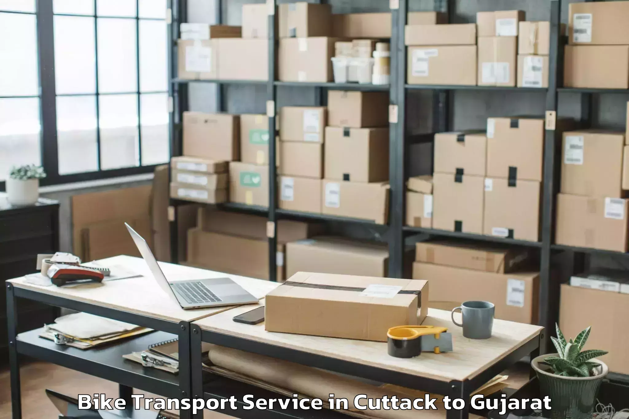 Reliable Cuttack to Gsfc University Vadodara Bike Transport